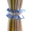 2 Pcs Rural Style Lace Curtain Tiebacks Pleated Cotton Curtain Decoration for Inside Outdoor Drapes, Blue