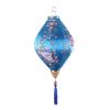 12inch Blue Daffodil Chinese Cloth Lantern Decorative Hanging Oval Shaped Paper Lantern Festival Outdoor Party Decoration