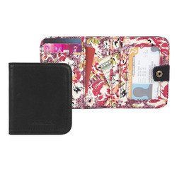 Travelon Women"s Hack-Proof RFID Blocking Leather Bifold Wallet Card Case Black