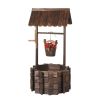 Outdoor Decor Wooden Wishing Well With Bucket