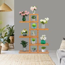 Free shipping 100% Bamboo Plant Frame Multi-Storey, Balcony Bamboo Frame Flower Frame Indoor Office Balcony Living Room Outdoor Garden Decoration 6 Fl