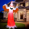 8 Feet Halloween Inflatable Ghost with Rotatable Flame LED Lights