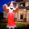 8 Feet Halloween Inflatable Ghost with Rotatable Flame LED Lights