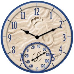 Springfield Precision 91501T 14" Poly Resin Clock with Thermometer (By the Sea)