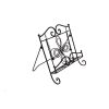 Scroll Work Design Metal Cook Book Stand, Copper Black