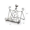 Benzara Antique Metal Cook Book Holder/Stand With Rooster, Bronze