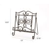 Scroll Work Design Metal Cook Book Stand, Copper Black
