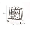 Scroll Work Design Metal Cook Book Stand, Copper Black