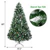 Christmas Tree, 6ft Artificial Christmas Tree Xmas Pine Tree with Legs Flocked Snow Trees with Decoration Perfect for Indoor and Outdoor Holiday Decor