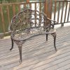 38.5" Cast Aluminum Outdoor Courtyard Decoration Park Leisure Rose Chair XH