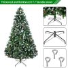 Christmas Tree, 7ft Artificial Christmas Tree Xmas Pine Tree with Legs Flocked Snow Trees with Decoration Perfect for Indoor and Outdoor Holiday Decor