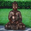 16.1inch Zen Buddha Indoor Outdoor Statue for Yard Garden Patio Deck Home Decor