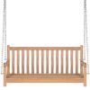 Swing Bench with Cream White Cushion 47.2" Solid Teak Wood