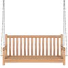 Swing Bench with Cream White Cushion 47.2" Solid Teak Wood