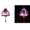 12 Inches Purple Peacock Satin Cloth Lantern Chinese Hanging Paper Lanterns Festival Decoration for Outdoor Party Wedding Garden