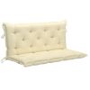 Swing Bench with Cream White Cushion 47.2" Solid Teak Wood