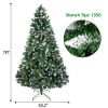 Christmas Tree, 7ft Artificial Christmas Tree Xmas Pine Tree with Legs Flocked Snow Trees with Decoration Perfect for Indoor and Outdoor Holiday Decor