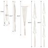 5 Packs Macrame Plant Hangers with 5 Hooks, Different Tiers, Handmade Cotton Rope Hanging Planters Set Flower Pots Holder Stand, for Indoor Outdoor Bo
