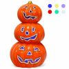 Halloween 3-Tier Color-Changing Lighted Ceramic Pumpkin Lantern