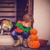 Halloween 3-Tier Color-Changing Lighted Ceramic Pumpkin Lantern