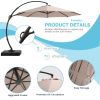 10FT Deluxe Patio Umbrella with Base,Outdoor Large Hanging Cantilever Curvy Umbrella with 360° Rotation for Pool,Garden,Deck, Lawn