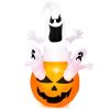 6 Feet Pumpkin-Halloween Blow Up Yard Decorations with Build-in LED Light