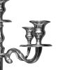 24 Inches Handcrafted 5 Arms Aluminum Candelabra in Traditional Style, Polished Silver