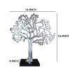 Stylish Aluminum Tree Decor with Block Base, Silver and Black