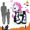 5.5 Feet Halloween Inflatables Skeleton Unicorn with Built-in LED Lights