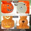 Halloween 3-Tier Color-Changing Lighted Ceramic Pumpkin Lantern