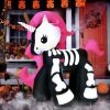 5.5 Feet Halloween Inflatables Skeleton Unicorn with Built-in LED Lights