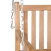 Swing Bench with Cream White Cushion 47.2" Solid Teak Wood