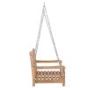 Swing Bench with Cream White Cushion 47.2" Solid Teak Wood