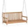 Swing Bench with Cream White Cushion 47.2" Solid Teak Wood