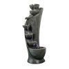 7-Tier Modern Curved Garden Backyard Pool Modern Water Fountain 39 inches High