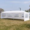 Heavy Duty Canopy Event Tent-10'x30' Outdoor White Gazebo Party Wedding Tent, Sturdy Steel Frame Shelter w/5 Removable Sidewalls Waterproof Sun Snow,W