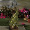 DunaWest Polystone Decorative Peacock Figurine with Block Stand, Green and Gold