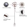 Solar Wind Spinner LED Lighting by Solar Powered Glass Ball with Kinetic Wind Aculptures Dual Direction Decorative Lawn Ornament Wind Mill