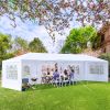 Heavy Duty Canopy Event Tent-10'x30' Outdoor White Gazebo Party Wedding Tent, Sturdy Steel Frame Shelter w/5 Removable Sidewalls Waterproof Sun Snow,W