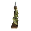 DunaWest Polystone Decorative Peacock Figurine with Block Stand, Green and Gold