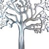 Stylish Aluminum Tree Decor with Block Base, Silver and Black