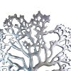 Stylish Aluminum Tree Decor with Block Base, Silver and Black