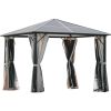 9.8 Ft. W x 9.8 Ft. D Aluminum Paito Gazebo with Polycarbonate Roof
