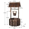 Outdoor Decor Wooden Wishing Well With Bucket