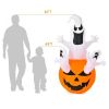 6 Feet Pumpkin-Halloween Blow Up Yard Decorations with Build-in LED Light