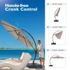 10FT Deluxe Patio Umbrella with Base,Outdoor Large Hanging Cantilever Curvy Umbrella with 360° Rotation for Pool,Garden,Deck, Lawn