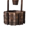 Outdoor Decor Wooden Wishing Well With Bucket