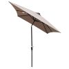 10 x 6.5t Rectangular Patio Solar LED Lighted Outdoor Umbrellas with Crank and Push Button Tilt for Garden Backyard Pool Swimming Pool