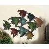 DunaWest Three Dimensional Hanging Metal Fish Wall Art Decor, Multicolor