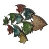 DunaWest Three Dimensional Hanging Metal Fish Wall Art Decor, Multicolor